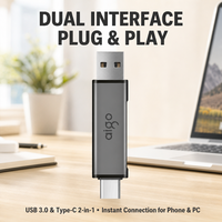 Lecteur de cartes USB 3.0 Type C OTG en aluminium, double emplacement SD TF, adaptateur de carte flash pour iPad Pro, MacBook, ordinateur portable, PC, Windows 11