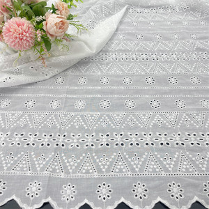 Cotone tinta unita <span class=keywords><strong>intaglio</strong></span> disegni tessuto ricamato in cotone ricamato pizzo abito da donna ricamato in cotone e tessuto di <span class=keywords><strong>lino</strong></span> - Product Image 3