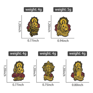 Pines Esmaltados de <span class=keywords><strong>San</strong></span> <span class=keywords><strong>Judas</strong></span> <span class=keywords><strong>Tadeo</strong></span> Personalizados Estatuas de Arte Sagrado de Jesús Broches para Mochila Insignias de Solapa Joyería Regalo para Amigos Creyentes - Product Image 6
