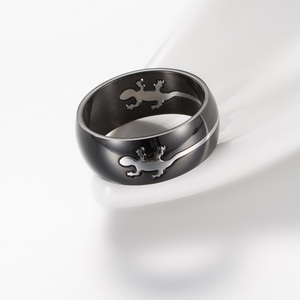 Anillo de lagarto de plata personalizado de acero inoxidable, <span class=keywords><strong>Gecko</strong></span> de oro negro para mujeres y hombres - Product Image 3