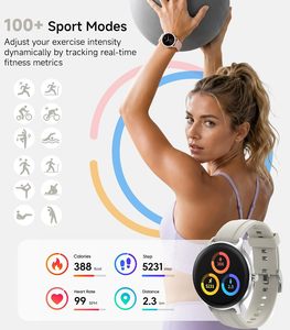 Oem Heart Rate Sleep Blood Oxygen Blood Pressure BT Call Health Wrist Round Smart Watch - Product Image 6