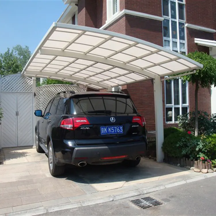 Penutup atap lembaran polikarbonat, penyangga bingkai logam aluminium mobil