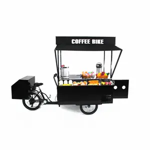 Tricycle à café moderne OEM, chariot à café, vente Mobile personnalisée, vélo, Snack, à vendre