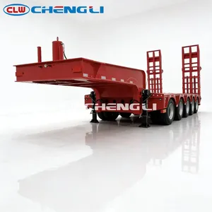 Camión de Remolque de Plataforma Plana, Remolque de Plataforma Plana para Trabajo Pesado, 3 y 4 Ejes, 40FT, 53FT, 20FT, 60FT, Transporte de Contenedores, Plataforma de Remolque - Product Image 4