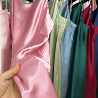 RTS Robe de nuit sexy de luxe pour femme en satin, col en V, sans manches, bretelles réglables, style camisole, pour fête nuptiale et tenue de matin