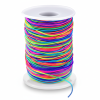 Cordon élastique de 1 mm, 330 pieds, robuste et durable, cordon macramé arc-en-ciel pour sacs et vêtements, fabrication de bijoux, artisanat de perlage