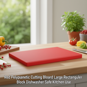 Tagliere Rettangolare Grande in Polietilene Rosso, Lavabile in Lavastoviglie, per Uso in Cucina - Product Image 3