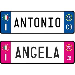 Plaques d'<span class=keywords><strong>immatriculation</strong></span> européennes décoratives pour voitures, fabriquées en Chine, personnalisées, en aluminium gaufré réfléchissant de 3 mm d'épaisseur, style italien. - Product Image 3