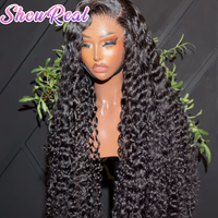 Perruque frontale complète HD en cheveux humains bouclés vierges indiens birmans bruts, avec dentelle transparente, sans colle, vente en gros