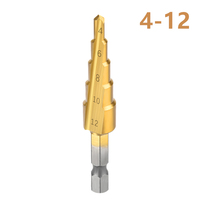 Lot de 3 forets étagés à rainure droite revêtus de titane 3-12mm 4-12mm 4-20mm pour le perçage de trous en bois et en métal