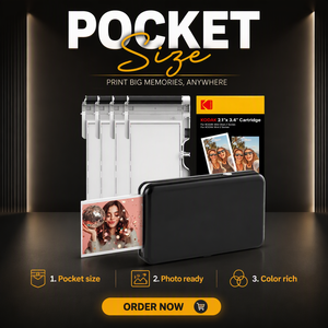 <span class=keywords><strong>Impresora</strong></span> Fotográfica Portátil <span class=keywords><strong>KODAK</strong></span> Mini 2 Retro 2x3 con Tecnología 4PASS, 38 Hojas, Negra - Product Image 6
