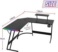 Bureau de jeu de haute qualité personnalisé, table de jeu en fibre de carbone RGB, bureau de jeu professionnel - Grande table d'ordinateur LED pour l'e-sport