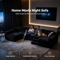 Canapé en U modulaire avec marches pour animaux, en velours côtelé noir, confortable, gain de place, emballé sous vide, promotion exceptionnelle