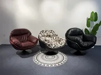 Canapé paresseux convertible en lit, fauteuil décontracté, chaise longue individuelle pour chambre, fauteuil de designer rotatif rétro en forme d'œuf