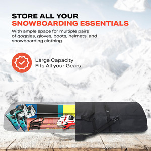 Housse de protection pour ski et snowboard, sac de transport rigide et léger pour snowboard, sac à bandoulière de type Dumpling pour activités de plein air - Product Image 4