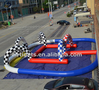 Piste de course gonflable avec impression de logo personnalisé, piste gonflable de karting quad stimulante