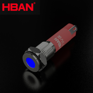 Chine Fabricant HBGQ8T 8mm 24 Volt Bleu Lumières Métal Acier Inoxydable Petit Indicateur Led Étanche avec Borne à Broche - Product Image 1