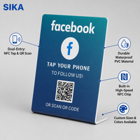 Kartu Ulasan SIKA PVC NFC dengan Chip NTAG213/215 Tahan Air untuk Komentar Media Sosial Facebook/Yelp/Tripadvisor Restoran/Hotel