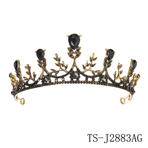 أفضل بيع هالوين الأسود الداكن إكليل تاجي الشعر مجوهرات الزفاف الأداء حزب سبائك إكسسوارات الشعر للبنات - Product Image 6