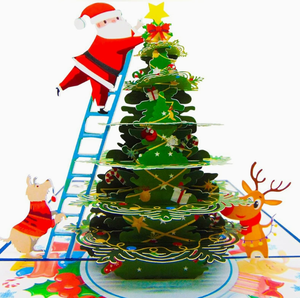 Carte de Noël 2026 Nouvel An, carte 3D stéréoscopique avec support, cadeau de la Saint-Valentin, carte de vœux pour enfants - Product Image 3