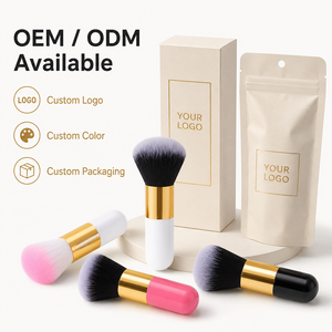 <span class=keywords><strong>Pinceau</strong></span> de maquillage cosmétique portable en poils synthétiques doux, type <span class=keywords><strong>Kabuki</strong></span>, pour estomper le fond de teint, avec manche lisse, disponible en plusieurs couleurs - Product Image 4