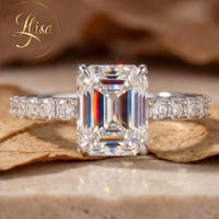 Bague de fiançailles personnalisée en diamant de laboratoire VVS, certifiée IGI, diamant de laboratoire CVD HPHT taille radiant, bague pavée en or 14K 18K, bijoux fins