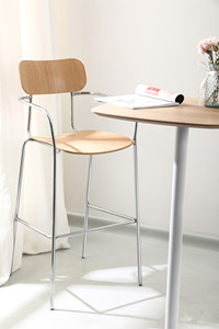 <span class=keywords><strong>Chaise</strong></span> de bar <span class=keywords><strong>avec</strong></span> accoudoirs, design nordique moderne, siège en bois, cadre métallique, pour îlot de <span class=keywords><strong>cuisine</strong></span>, vente en gros directe usine - Product Image 4