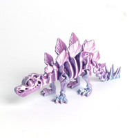 2025 nouveau PLA 3D imprimé fleur Jurassic Century Stegosaurus Rex dinosaure squelette jouet modèle créatif décoration de la maison 6-12 ans