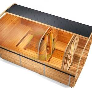 4 أشخاص ركن حديقة بخار كبير راقية ساونا فاخرة في الهواء الطلق حمام منزلي تركيبة دش غرفة بخار - Product Image 1