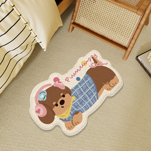 Tapis de sol pour enfants en forme de Teckel mignon, antidérapant, pour chambre d'enfant, motif animal de dessin animé, nettoyage facile, lavable en machine - Product Image 1