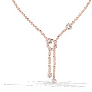 Colgante de Diamantes Cultivados en Laboratorio con Corte Mixto, Minimalista y Moderno, Chapado en Rodio, Oro Rosa de 18 Quilates, para Uso Diario, Fiestas, Regalos, Bodas, Certificado - Product Image 1