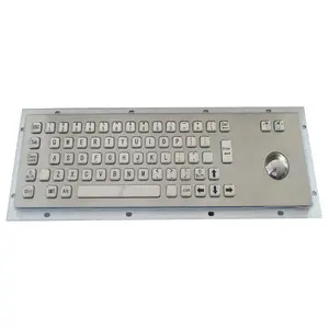 65 Tombol Keyboard Terpasang Logam Baja Tahan Karat Tahan Rusak Mekanis dengan Trackball atau Touchpad atau Lampu Latar