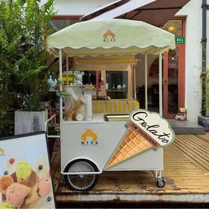 Furgoni Gelato Alimentari di Alta Qualità Carrello Elettrico a Spinta con Vetrina Congelatore per Vendita al Dettaglio di Alimenti Hotel Panifici Gelaterie - Product Image 5