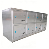 Armoire à chaussures multi-compartiments en acier inoxydable poli pour personnel de salle blanche pharmaceutique