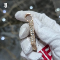Pendentif en argent sterling 925 serti de moissanite, mosaïque inversée, lettre B personnalisée, bijoux hip-hop pour rappeur