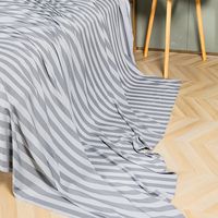 Parure de draps de luxe QY en soie et bambou 300TC, taille Queen, 4 pièces, housse de couette unie, tissée anti-déchirure, lisse et rafraîchissante, directement de l'usine