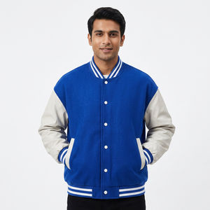 Chaqueta Universitaria con Logos Bordados, Cuerpo de Algodón, Cuello y Puños de Punto, para Estudiantes Universitarios, Eventos y Casual Friday - Product Image 1