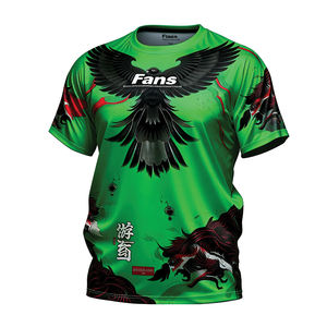 طقم مصارعة مخصص للرجال من البوليستر المرن المحبوك مع قمصان مطبوعة رقمياً للبالغين - Product Image 2