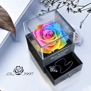 Valentine của món quà ngày bảo quản vĩnh cửu Rose Flower lâu dài Rose với đồ trang sức Acrylic Hộp - Product Image 3
