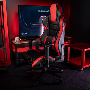 Chaise de jeu pivotante 3D de luxe rouge très confortable, la plus vendue, pour <span class=keywords><strong>gamer</strong></span>, <span class=keywords><strong>fauteuil</strong></span> d'ordinateur durable en similicuir avec fonction de levage pour la maison - Product Image 6