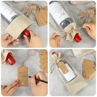 Sacs cadeaux de vin personnalisés de 750ml Pochettes en organza de toile de jute avec cordon de serrage Sacs pour bouteilles de jute Sacs en coton pour fêtes de mariage