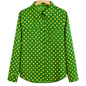 เสื้อเชิ้ตผู้หญิงแขนยาวลายจุด แบรนด์ Chi Eta Phi Sorority ผ้าทอ ระบายอากาศได้ดี เป็นมิตรกับสิ่งแวดล้อม เหมาะสำหรับฤดูร้อน ฤดูใบไม้ผลิ งานทางการ และธุรกิจ - Product Image 3
