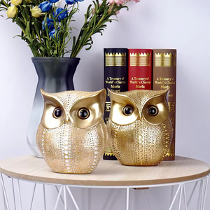 Resin Owl Sculpture Modern Birthday Animal Figurine for Garden Art Decor Home Bookshelf Desk <b>Table</b> Ornament Customized - Product Image 3