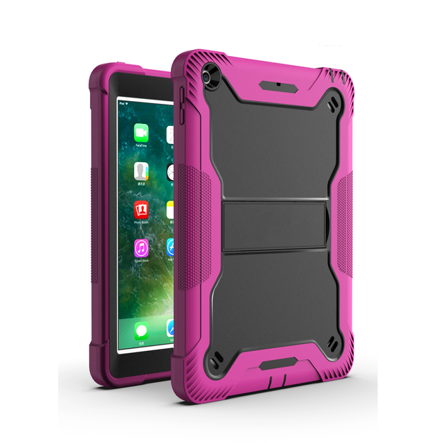 Heavy Duty Anti-Fall Shockproof Rugged Armor Kickstand Case Tablet Covers for New iPad 9.7 Protective Silicone Rubber Case