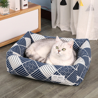 Cama Universal XL Rectangular para Perros y Gatos, Sofá Transpirable, Lavable, Cómodo, Impermeable, de Plástico y Esponja, con Diseño de Animales, de Lujo