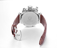 Reloj Cronógrafo de Cuarzo para Hombre, Estilo Deportivo, Esfera de 50 mm, Caja de Aleación, Correa de Cuero, Pantalla de Agujas, Diseño de Lujo