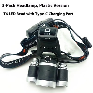 Đèn pha <span class=keywords><strong>LED</strong></span> công suất cao T6 sạc được bằng USB đèn câu cá ban đêm cảm ứng lấy nét cố định ba đầu - Product Image 6