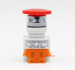 Bouton-poussoir d'arrêt d'urgence momentané LAY37-11M, tête champignon, retour par ressort, NO+NC - Product Image 4