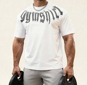 Custom Mens Cotton Tshirt Plain Heavyweight Men's Over Size T <strong>Shirt</strong> Sports Gym Fitness Mens White Tshirt - Product Image 3
