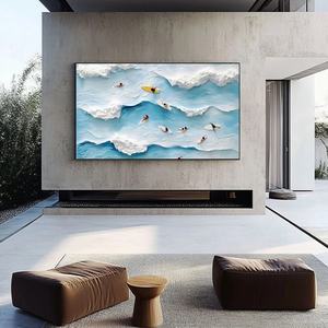 Peinture murale abstraite moderne faite à la main, grand format, style minimaliste, nature morte, décoration intérieure, peinture à l'huile texturée 3D abstraite - Product Image 5